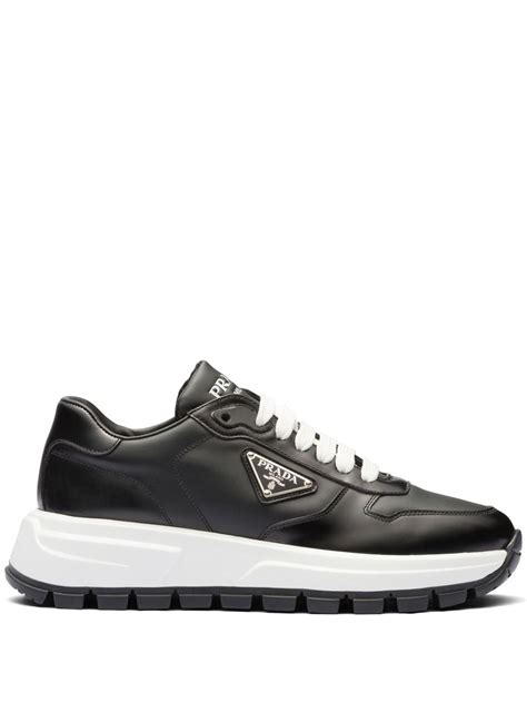 prada lace up shoes online|Prada canvas and leather sneaker.